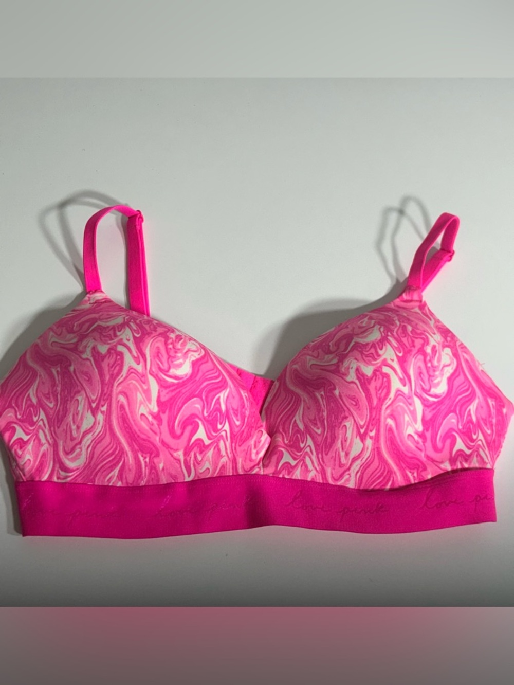PINK Victoria's Secret Pink Marble Wear Everywhere Padded Wireless PushupBra 38C